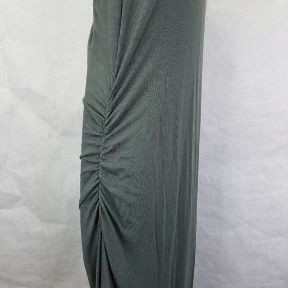 Athleta Serenity T-Strap Racerback Ruched Side Maxi Dress Sz S Grey Stretch Flaw - Picture 5 of 16